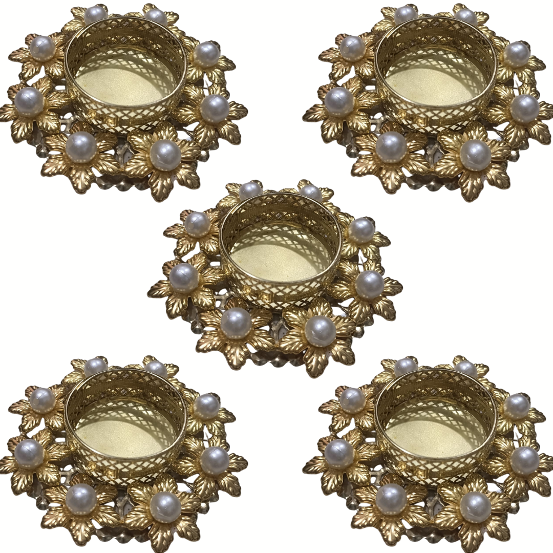 Fancy Diwali Diya - Gold and Pearl