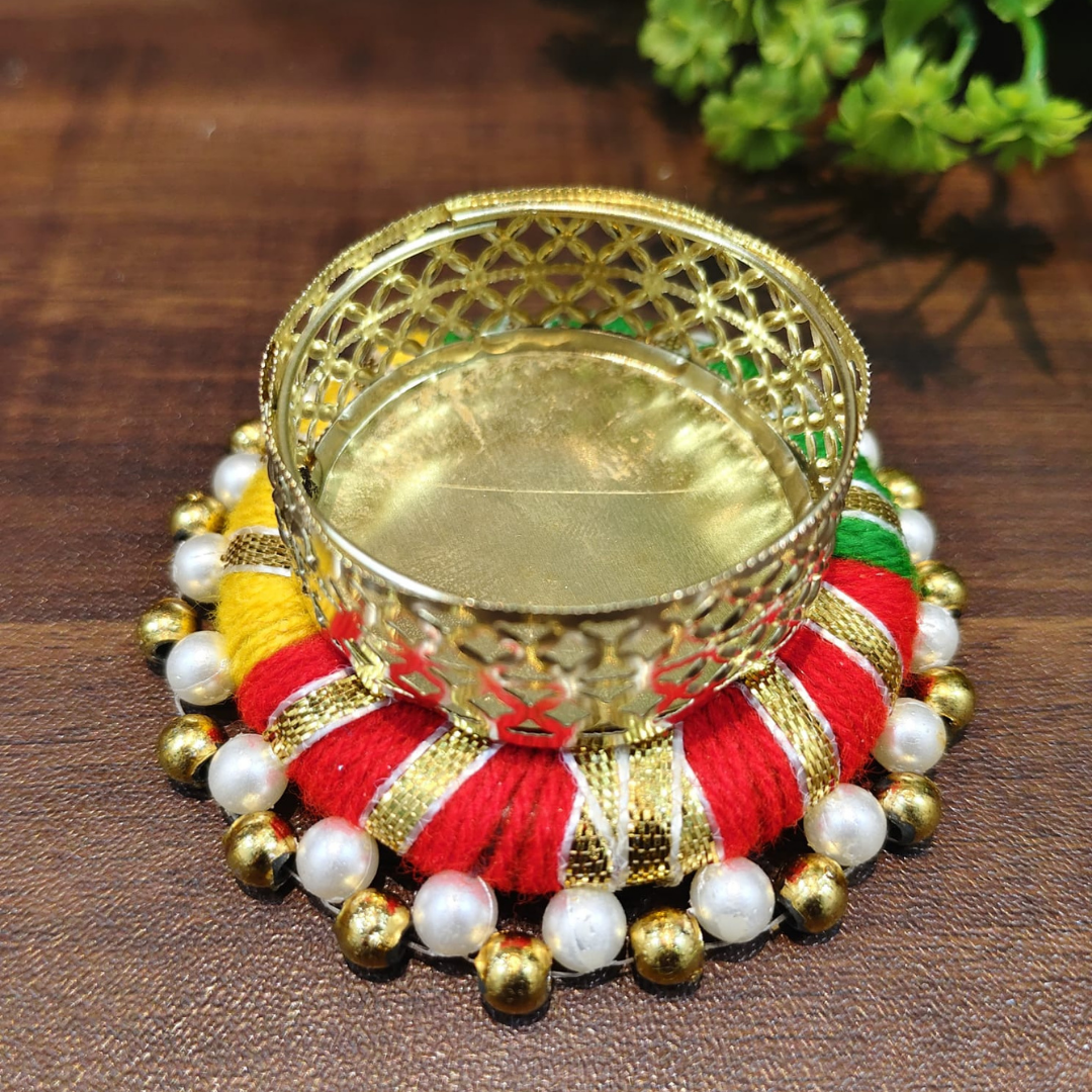 Fancy Metal Diwali Diya - Set of 5 pcs