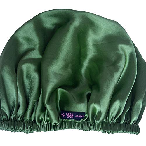Olive Elasticated Satin Bonnet