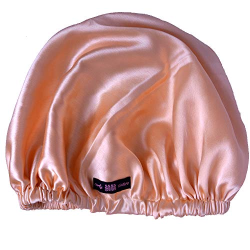Peach Elasticated Satin Bonnet