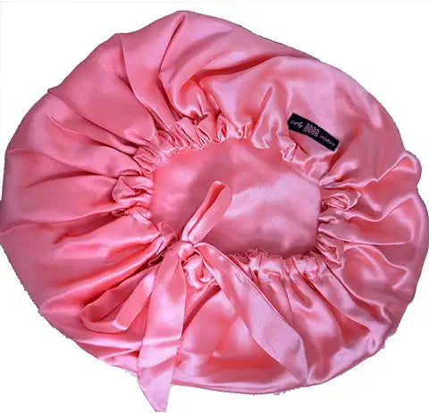 Peach Satin Tie Knot Bonnet