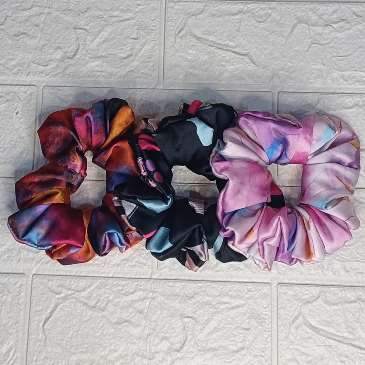 Vamika Satin Scrunchies - Set of 3
