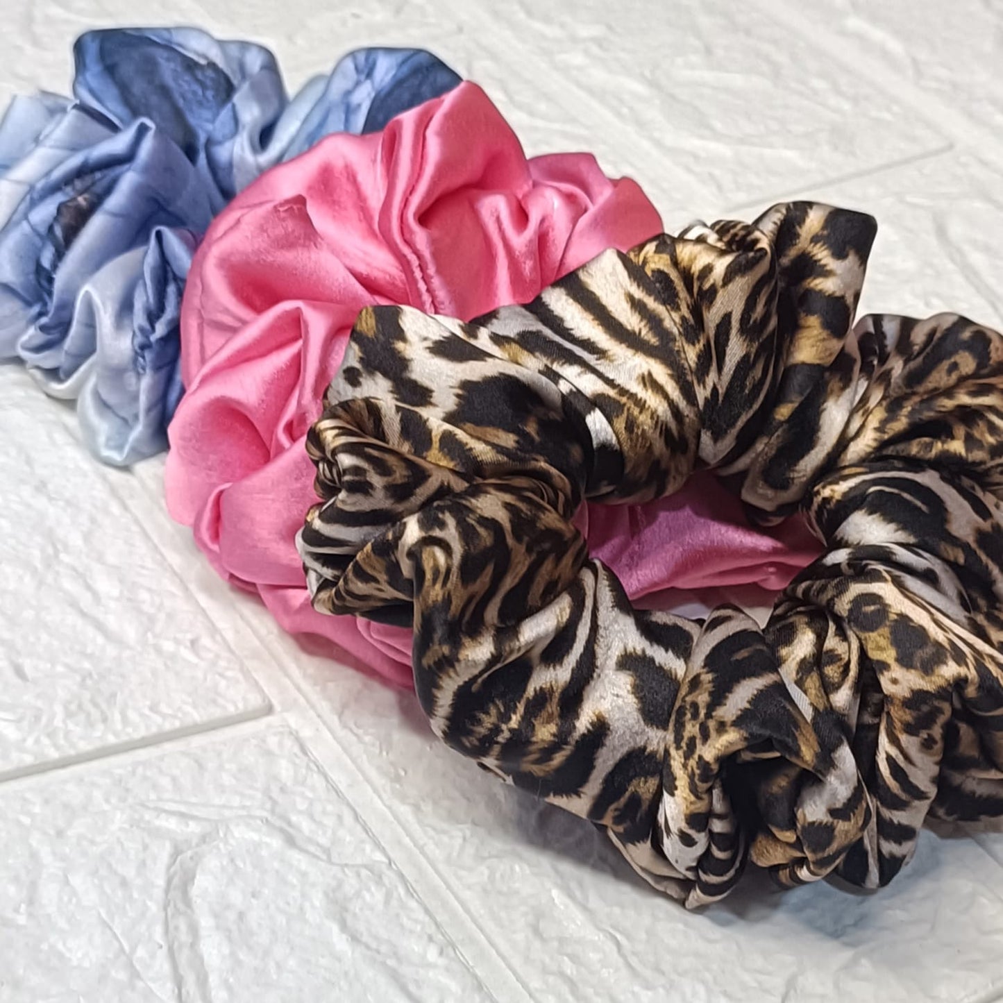 Mrugaya Satin Scrunchies - Set of 3