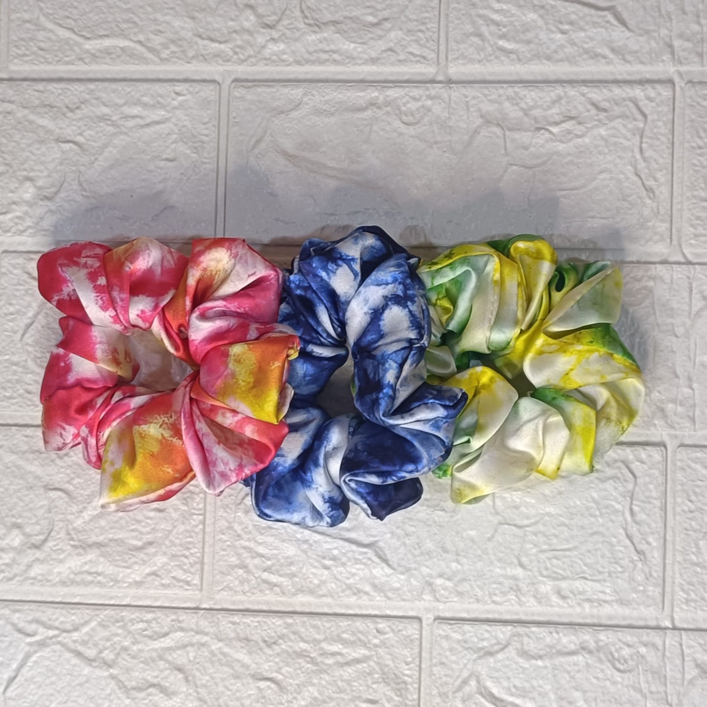 Rangoli Satin Scrunchies - Set of 3