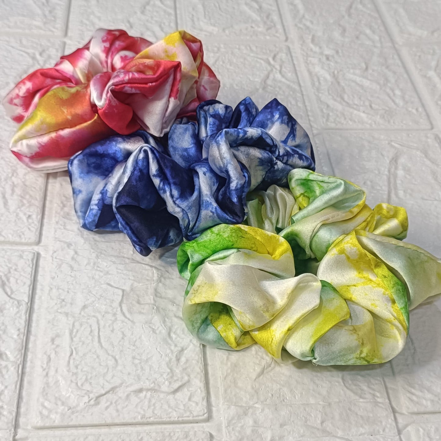 Rangoli Satin Scrunchies - Set of 3