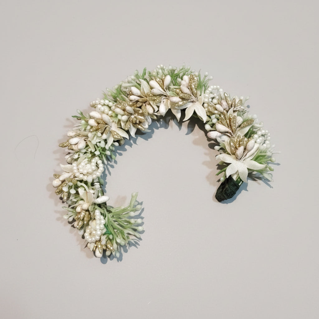 White Floral Hair Brooch For Women - 1pc
