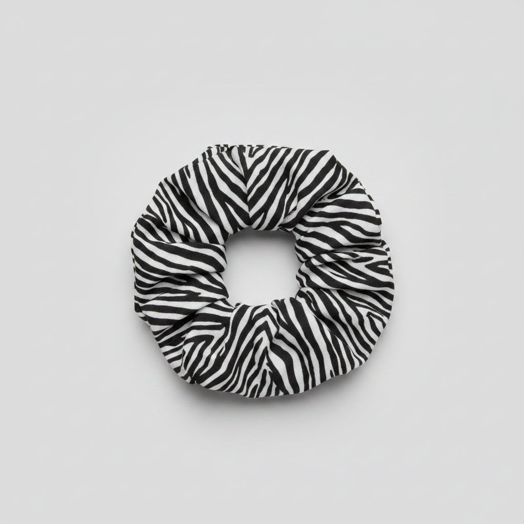Satin Scrunchie Zebra Print - 1 pc