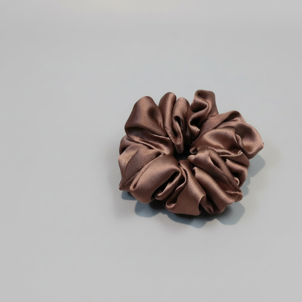 Satin Scrunchie Brown Color - 1 pc