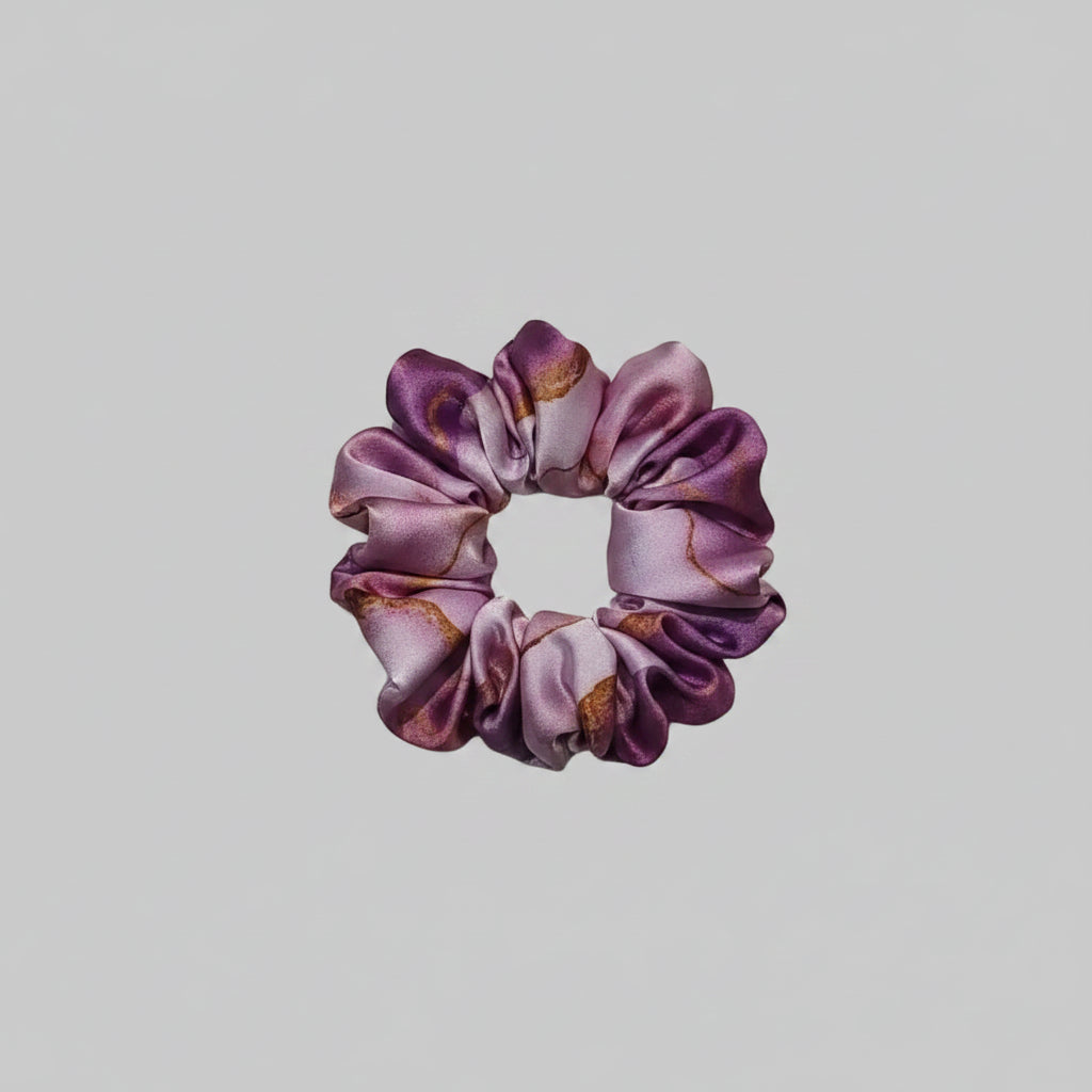 Satin Scrunchie Pink Marble Print - 1 pc