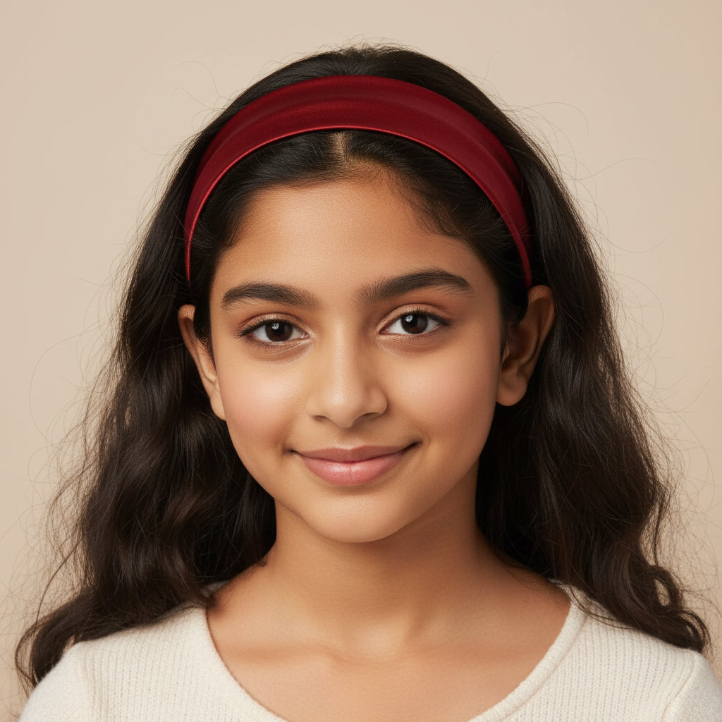 Red Satin Hairband - 1 pc