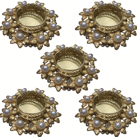 Fancy Diwali Diya - Gold and Pearl