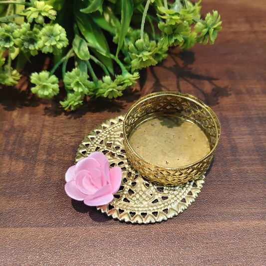 Fancy Diwali Diya - Pink Rose - Set of 5 pcs