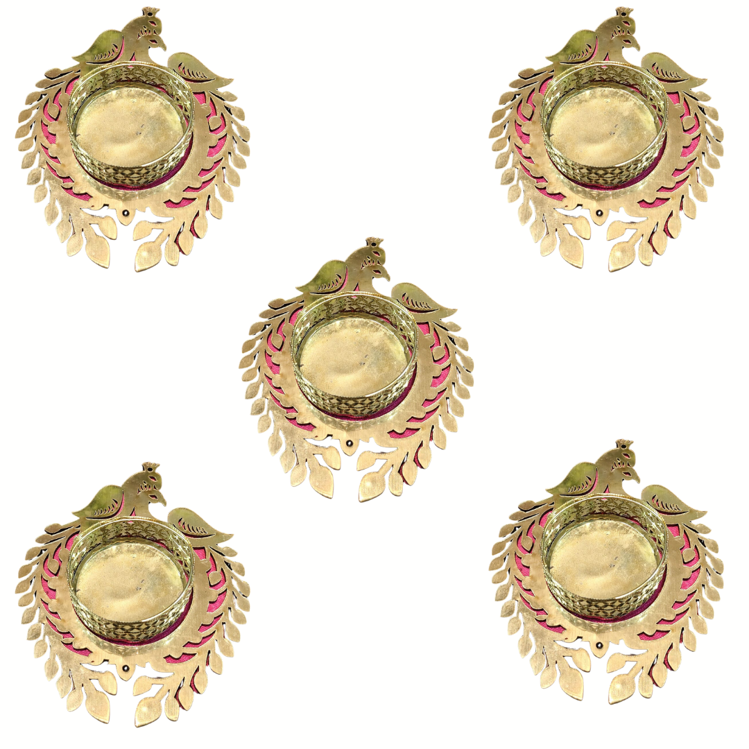 Fancy Diwali Diya - Peacock - Set of 5 pcs