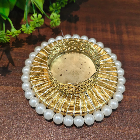 Fancy Diwali Diya with Pearl and Gota Patti - Set of 5 pcs