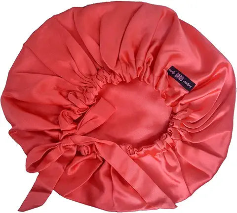 Coral Tie Knot Satin Bonnet
