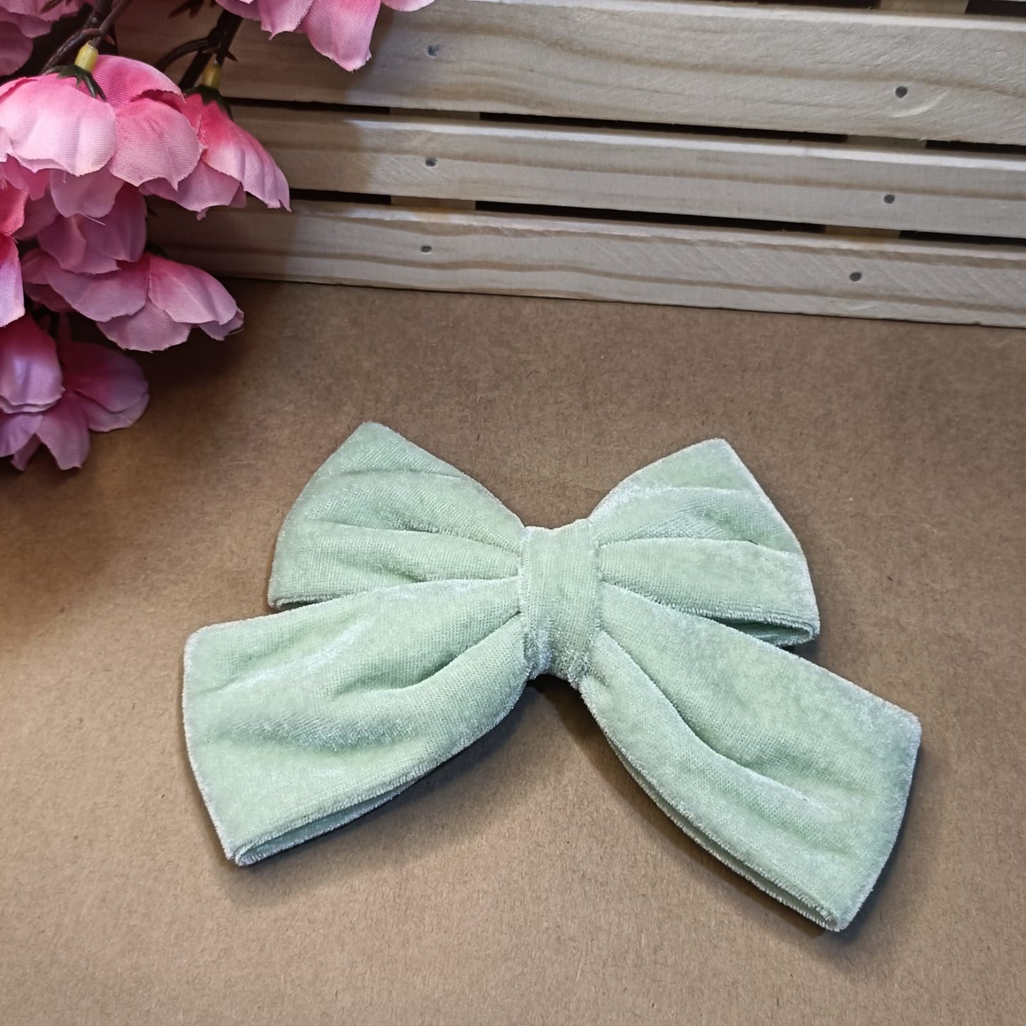 Gaia Dual Velvet Bow - Mint