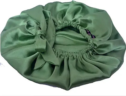 Olive Tie Knot Satin Bonnet