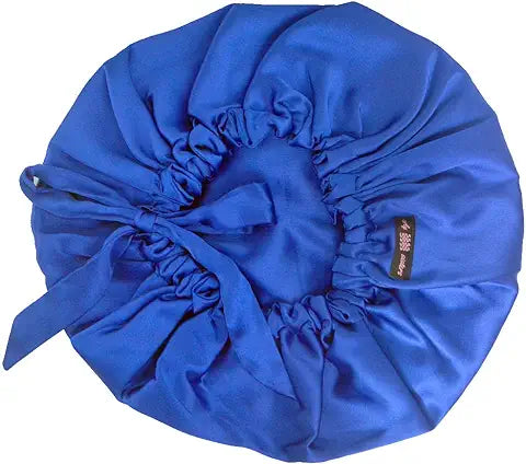 Royal Blue Satin Tie Knot Bonnet