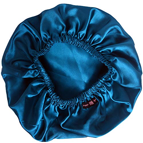 Teal Elasticated Satin Bonnet
