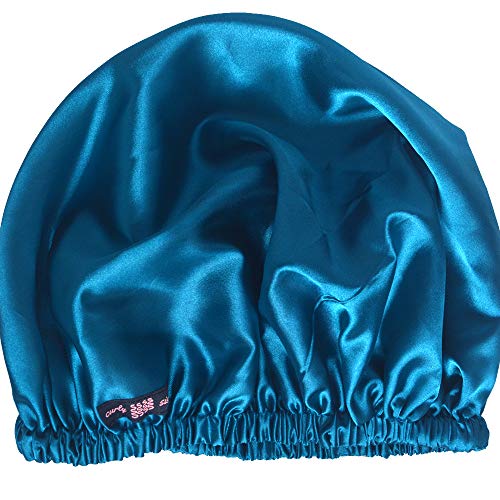 Teal Elasticated Satin Bonnet