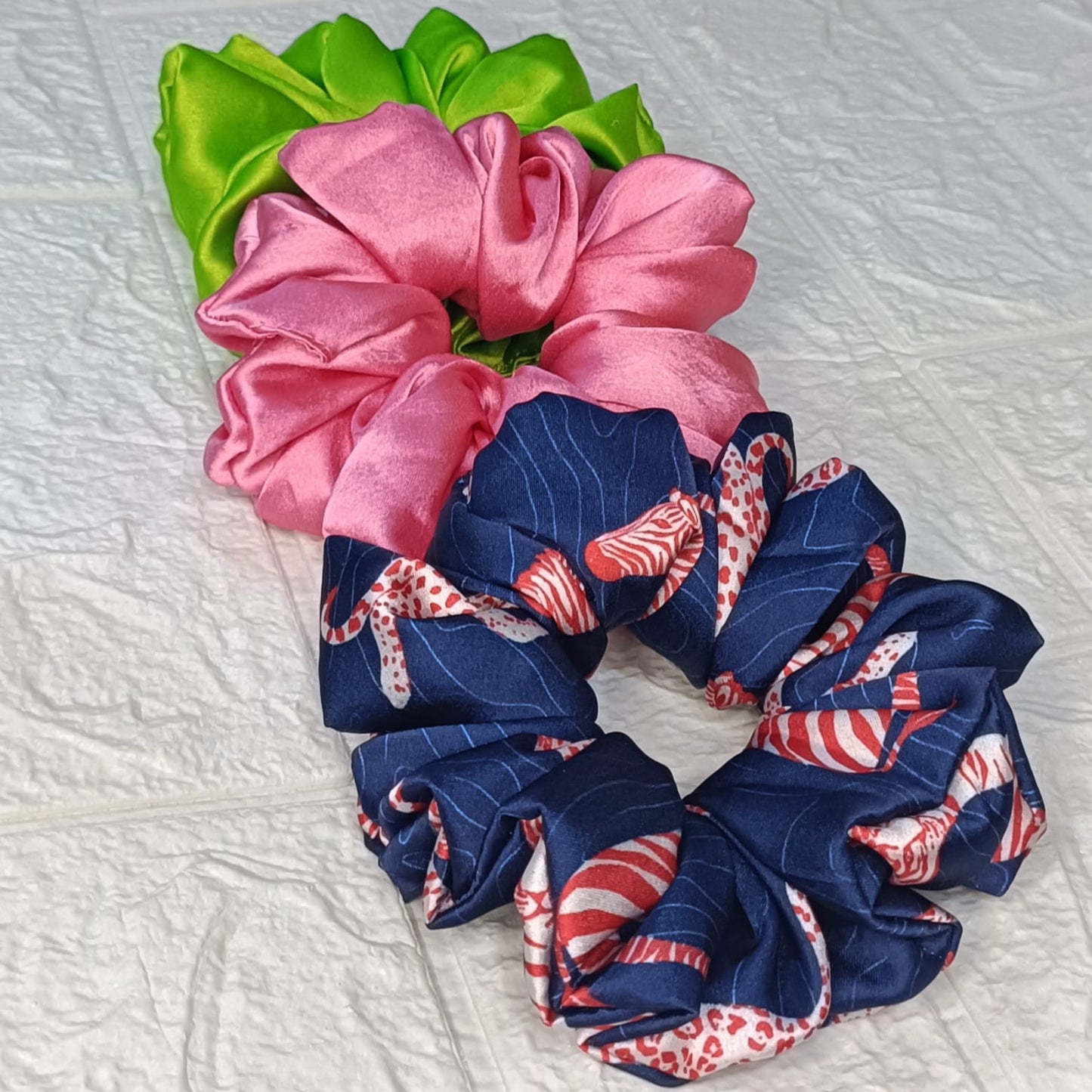 Colour Pop Satin Scrunchies Set of 3