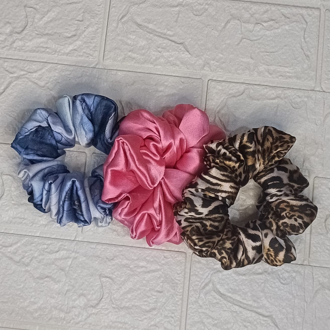 Mrugaya Satin Scrunchies - Set of 3