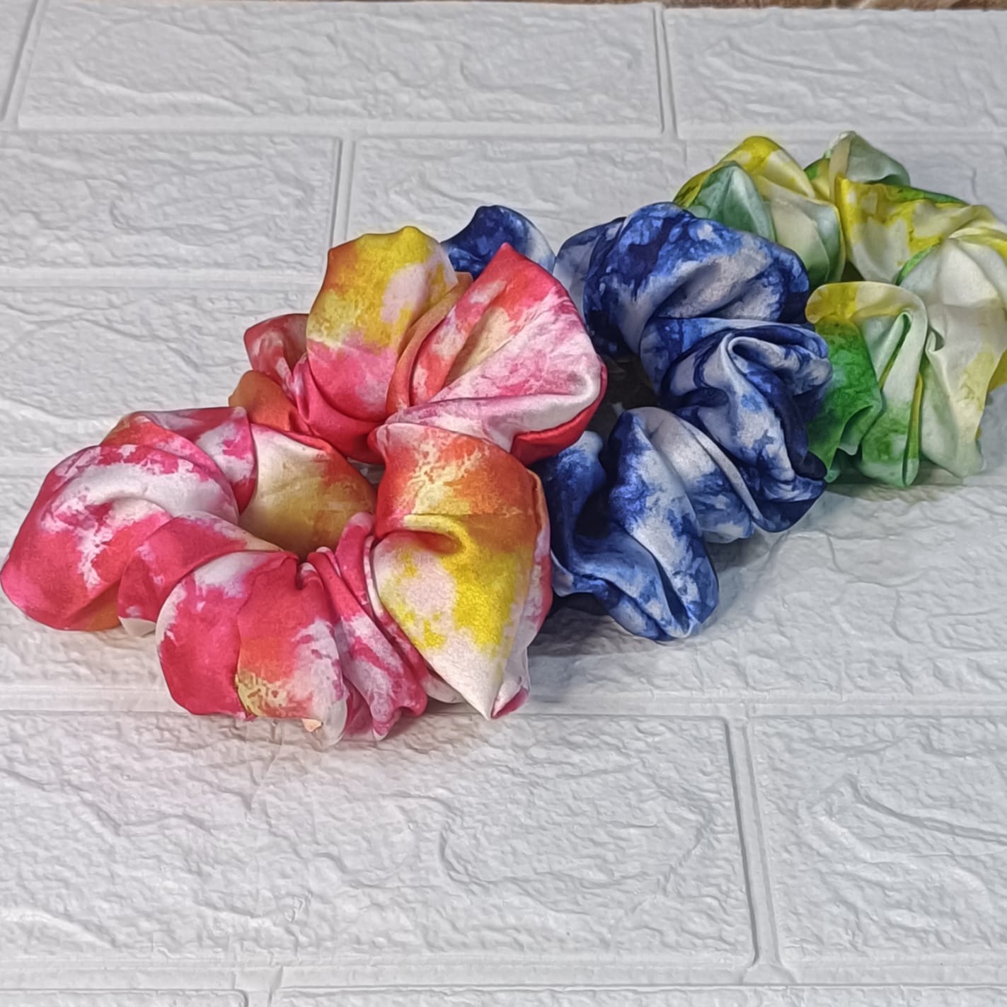 Rangoli Satin Scrunchies - Set of 3