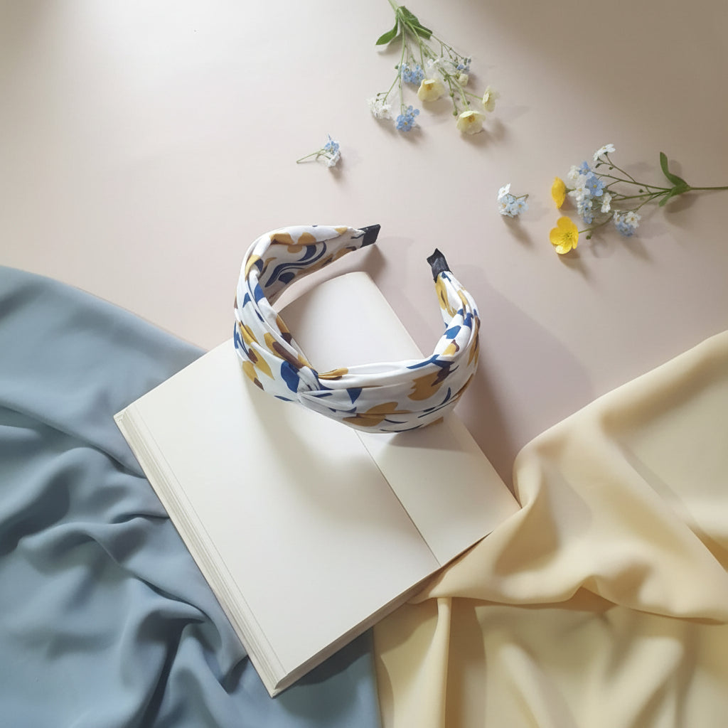 White Design Hairband for Women & Girls - 1pc