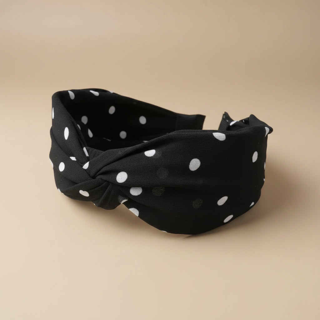 Black and White Polka Dots Hairband  - 1pc