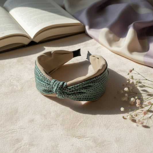 Dual Print Polka Dots Hairband for Women & Girls - 1pc