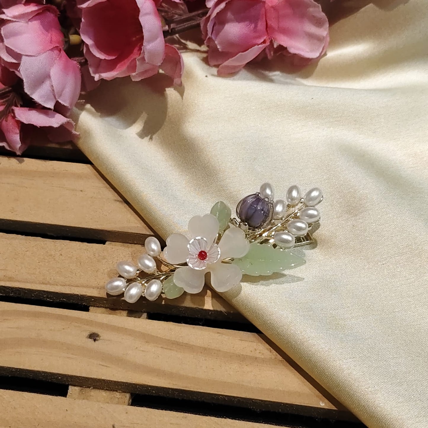 Floral Hair Clip For Women - 1pc