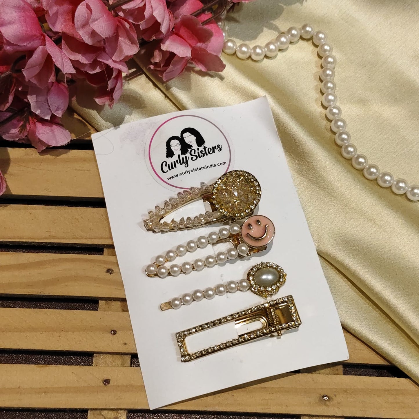 Smiley Hair clips for Women & Girls  - set of 4