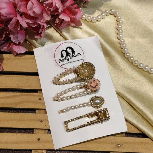 Smiley Hair clips for Women & Girls  - set of 4