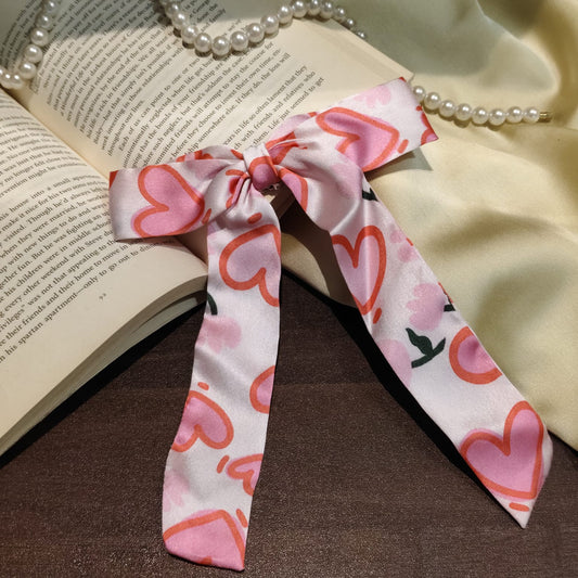 Pink Heart Bow For Women & Girls - 1pc