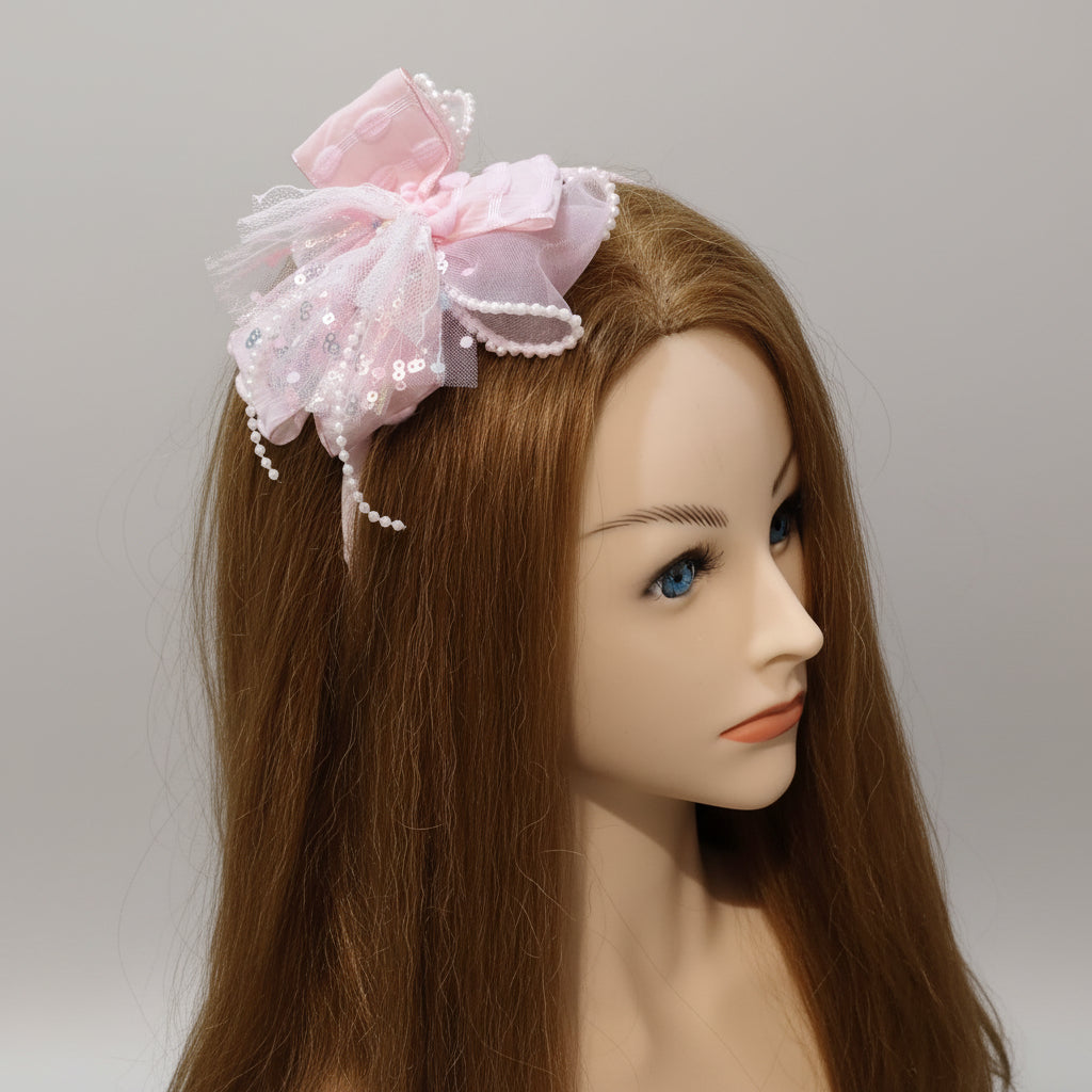 Pink Bow Hairband For Girls - 1pc