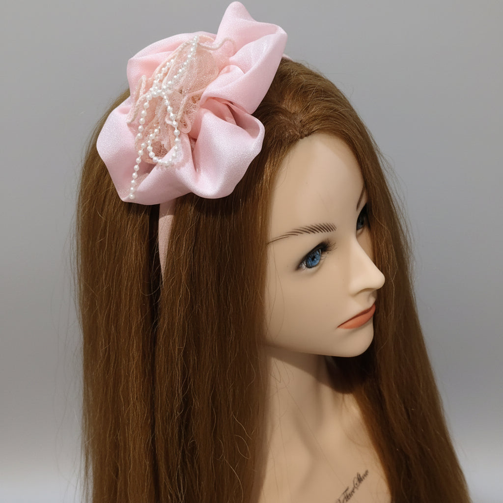 Pink Flower Hairband for Girls - 1 pc