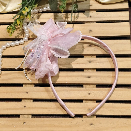 Pink Bow Hairband For Girls - 1pc