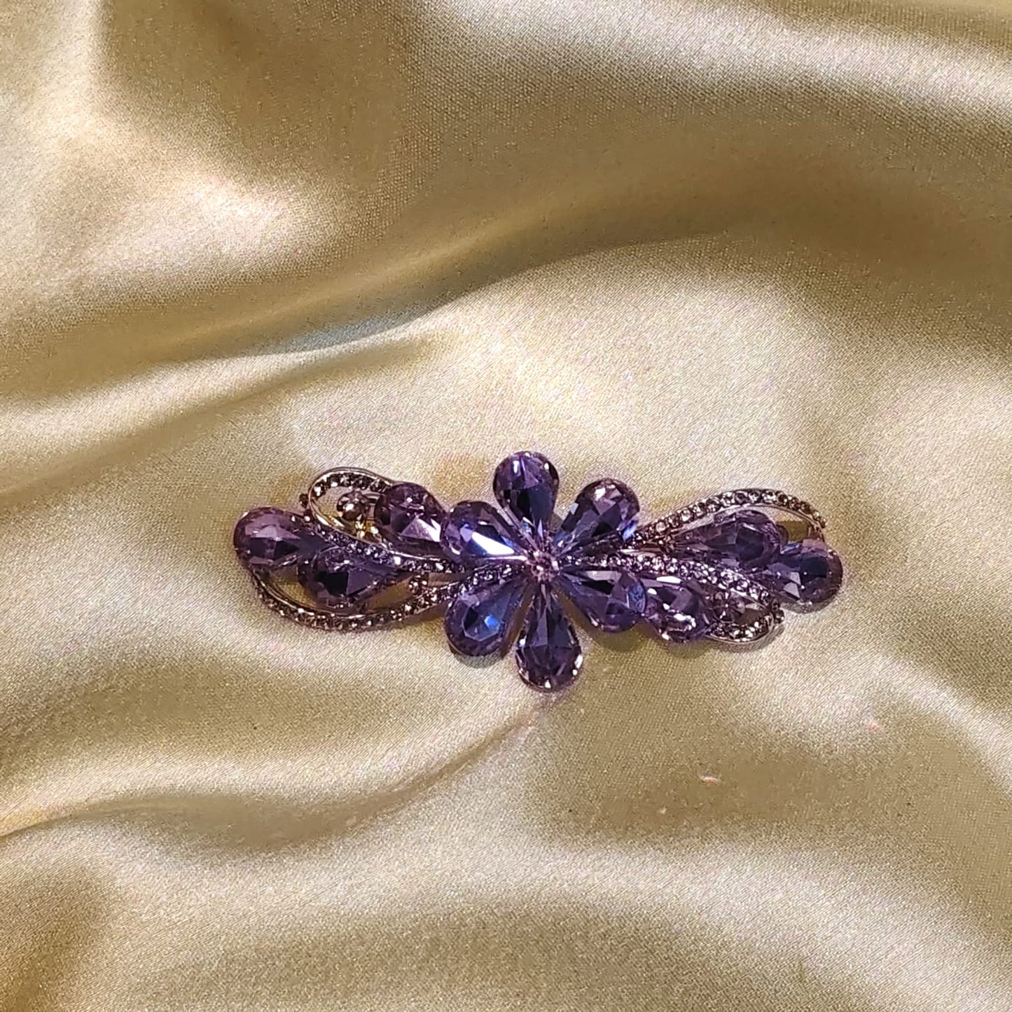 Purple Crystal Hair Clip For Women - 1pc
