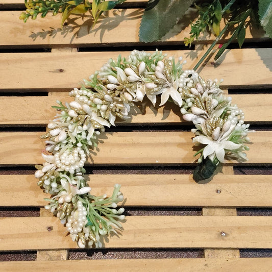 White Floral Hair Brooch For Women - 1pc