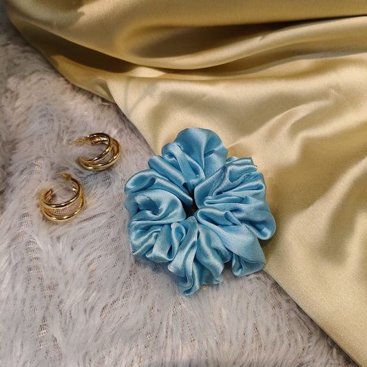 Satin Scrunchie Light Blue Color - 1 pc