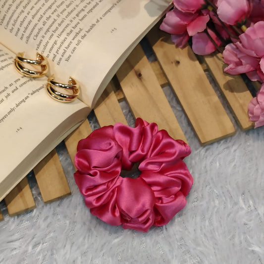Satin Scrunchie Baby Pink Color - 1 pc
