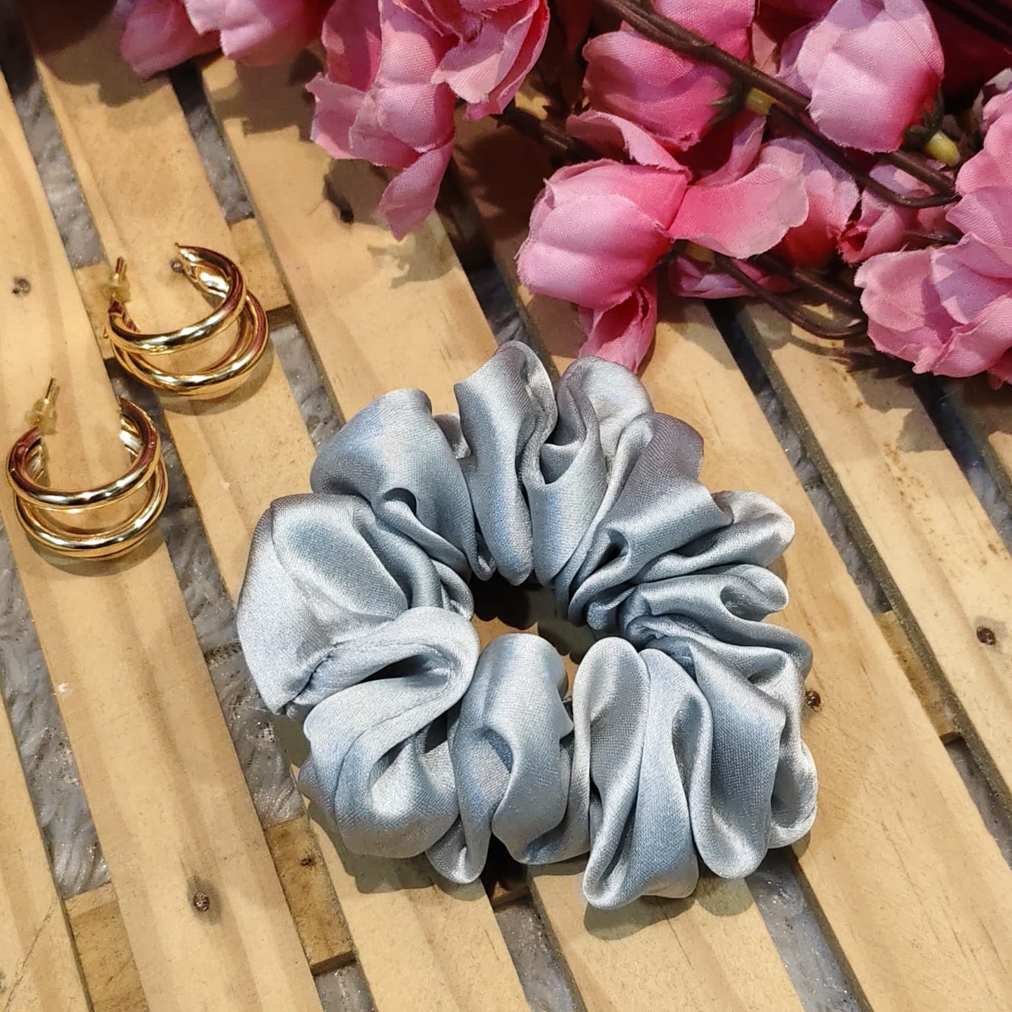 Satin Scrunchie Grey Color - 1 pc