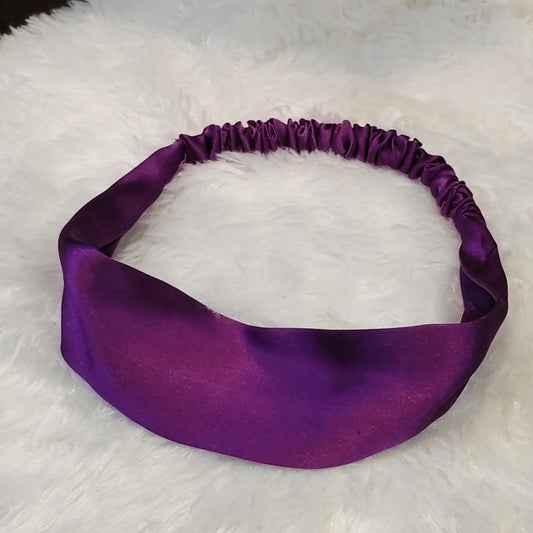 Purple Satin Hairband - 1 pc