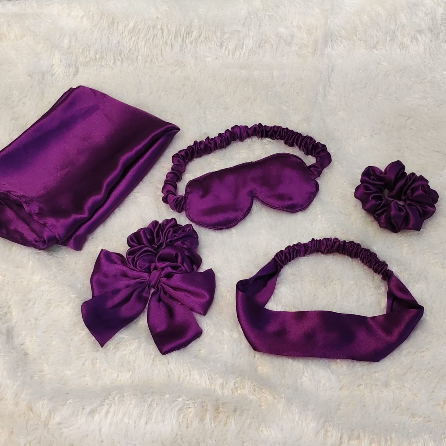 Luxury Satin Sleep Set Purple - 5 pcs set