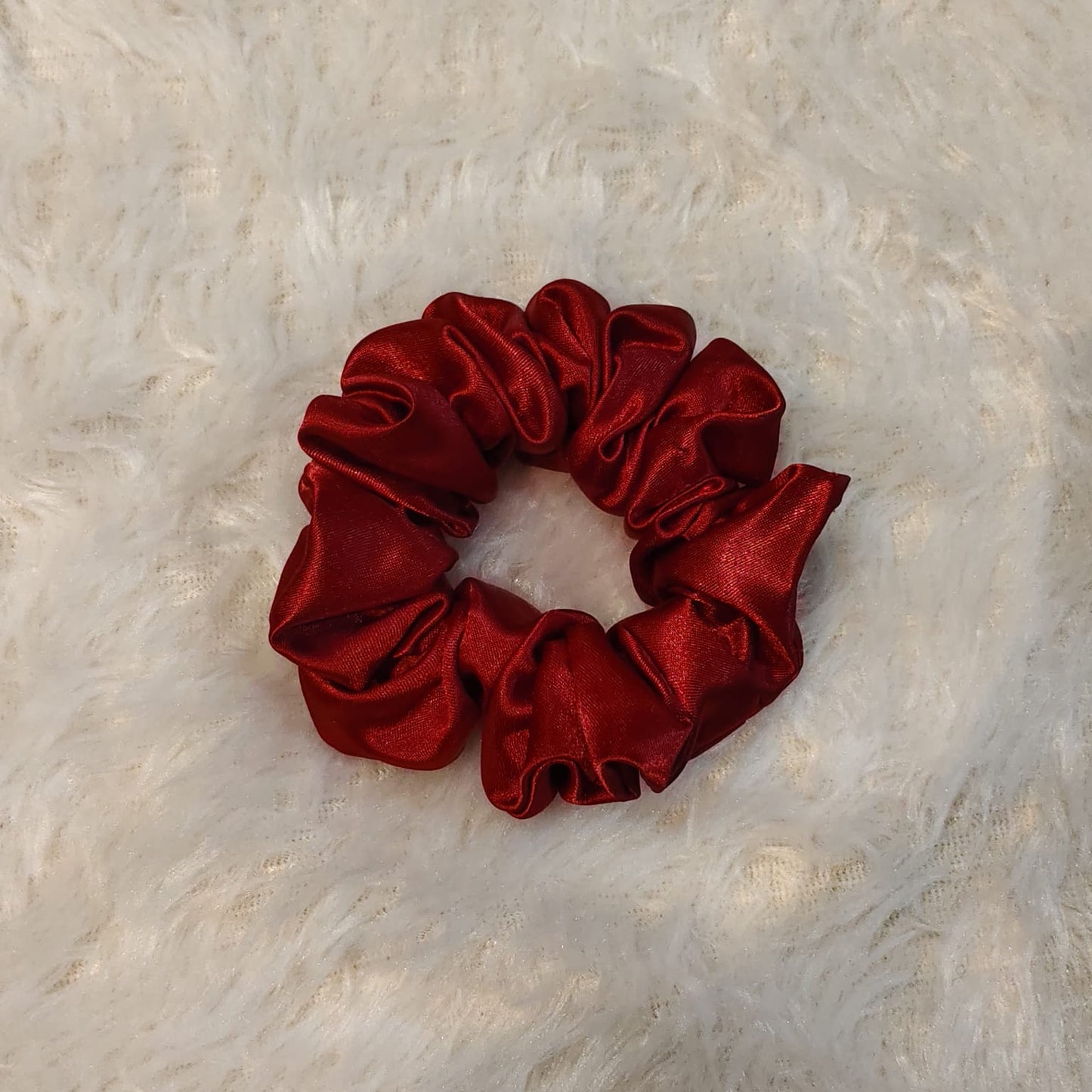Red Satin Scrunchie - 1 pc