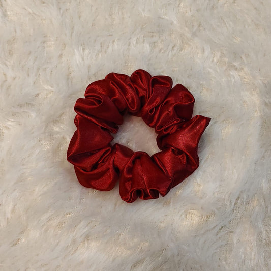 Red Satin Scrunchie - 1 pc