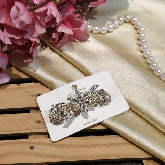 Flower Crystal Hair clip For Women- 1pc