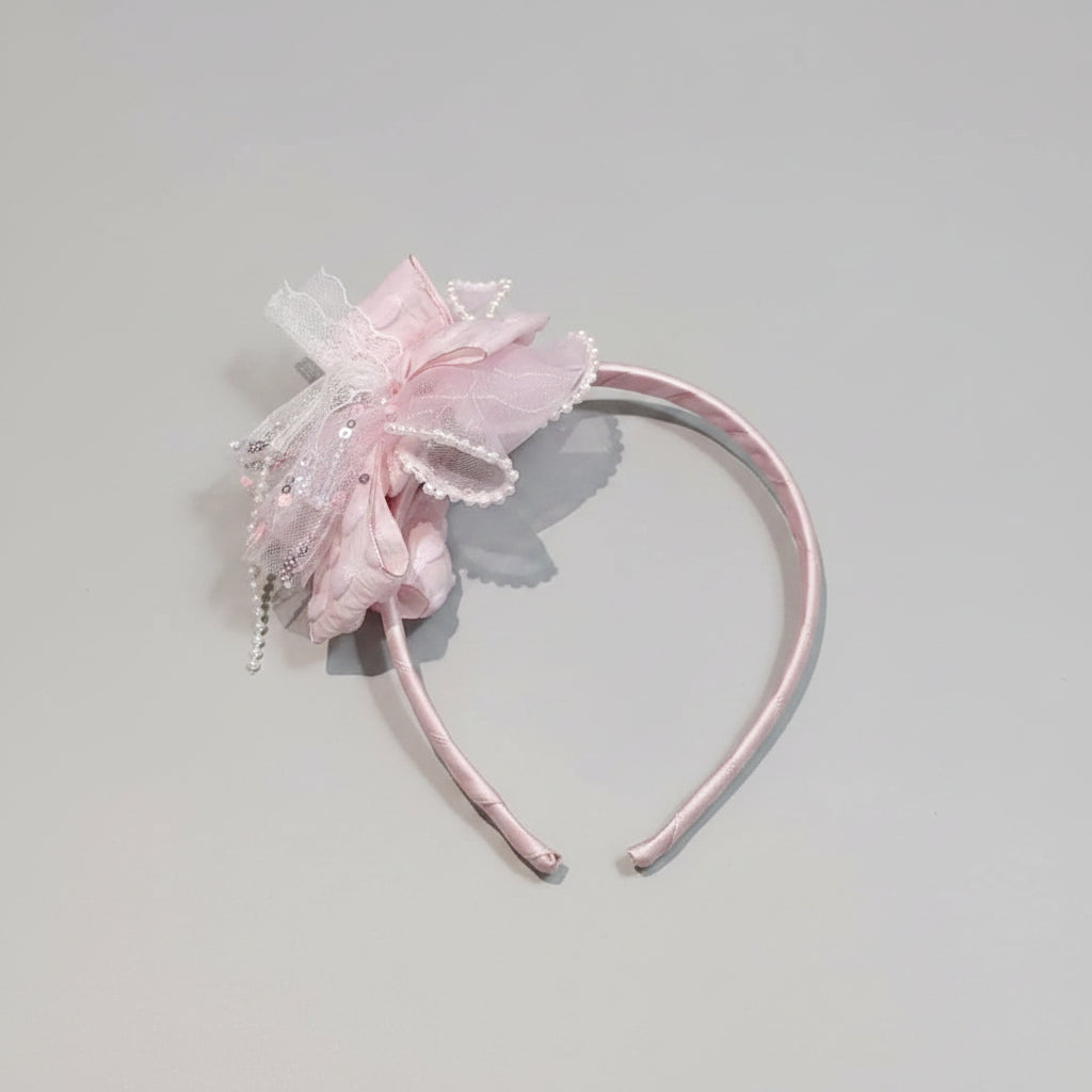 Pink Bow Hairband For Girls - 1pc