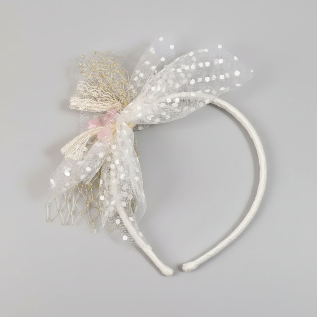 Stylish White Hairband for Girls - 1 pc