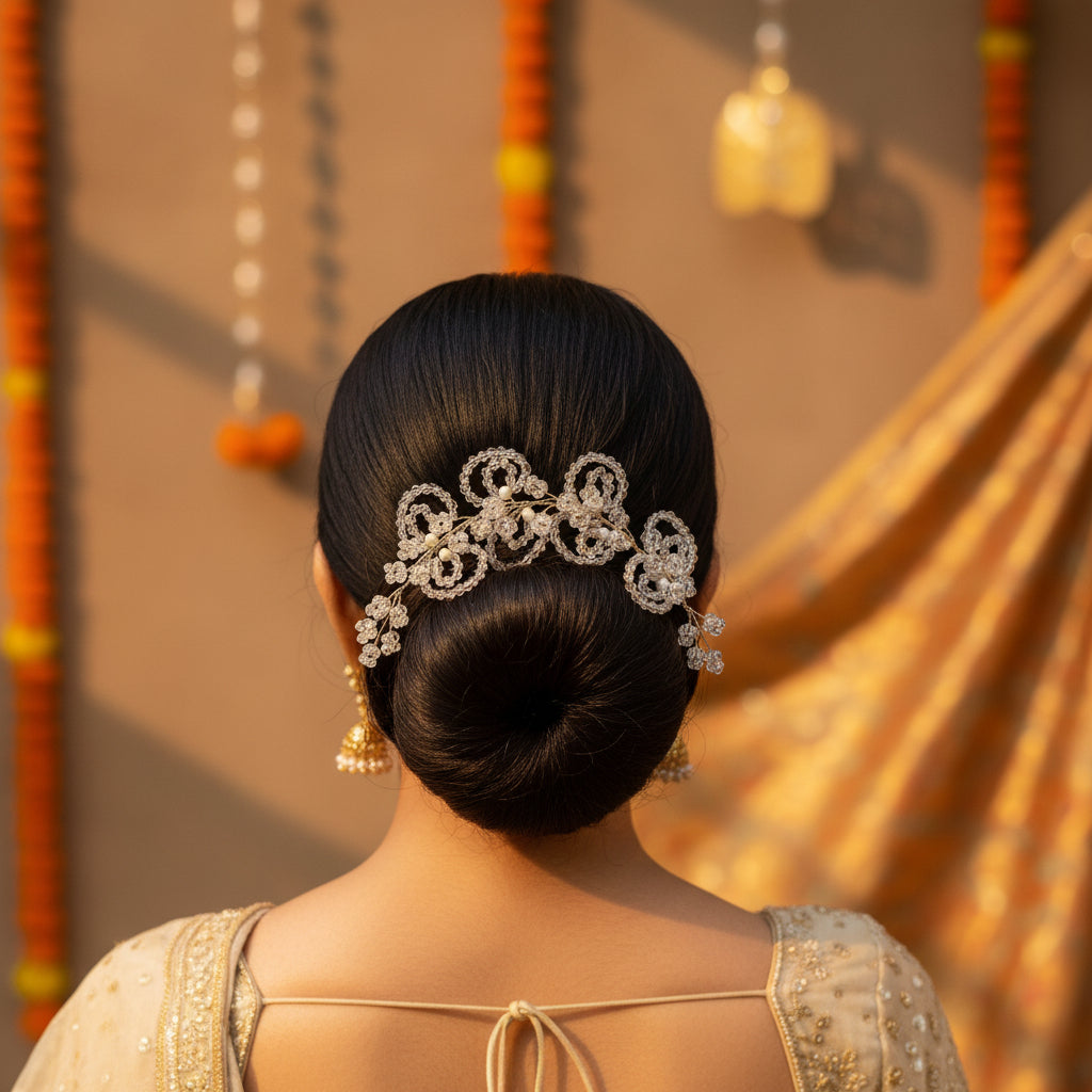 Crystal Hair Brooch For Women - 1pc